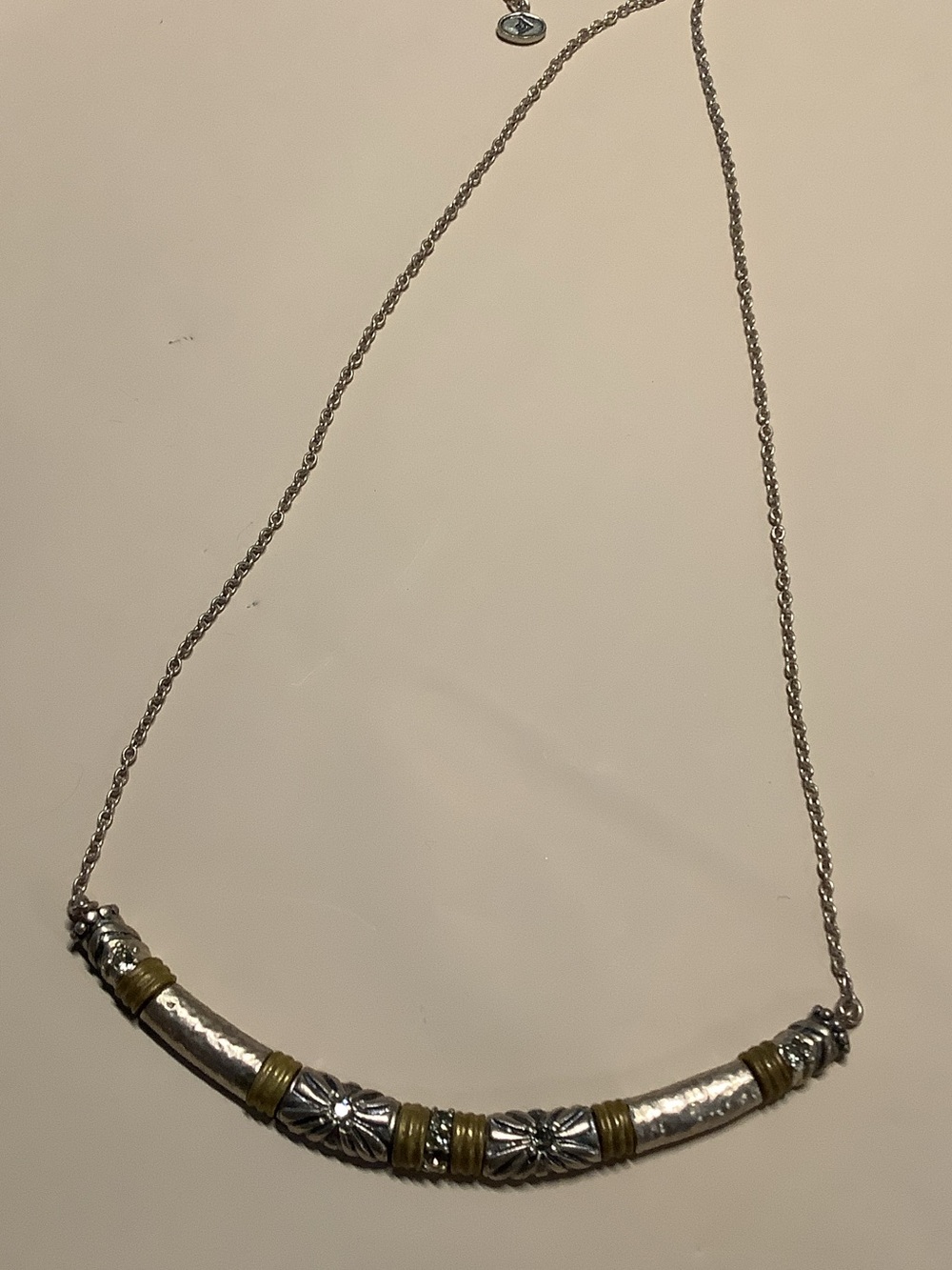 Silpada Two-Tone Curved Bead Necklace - Silver and Gold